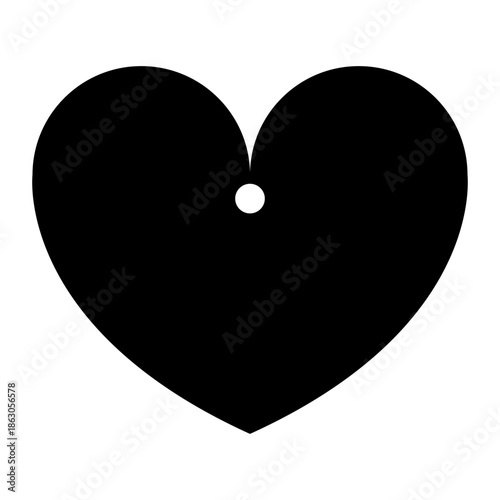 Silhouette heart-shaped earring