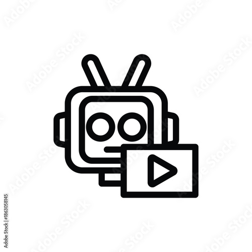 ai generated video outline icon vector design good for web or mobile app