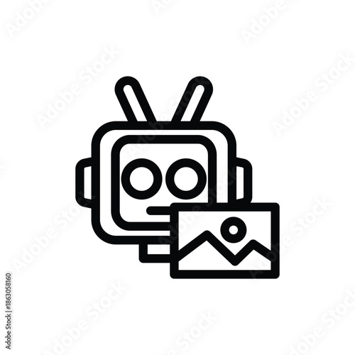 ai generated image outline icon vector design good for web or mobile app