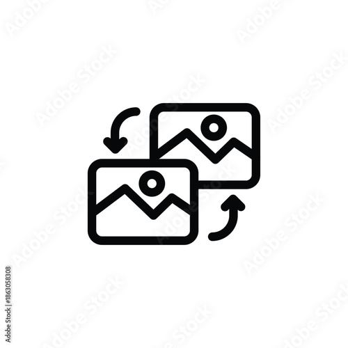 image recognition outline icon vector design good for web or mobile app