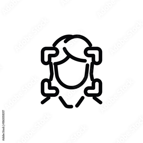 face detection outline icon vector design good for web or mobile app
