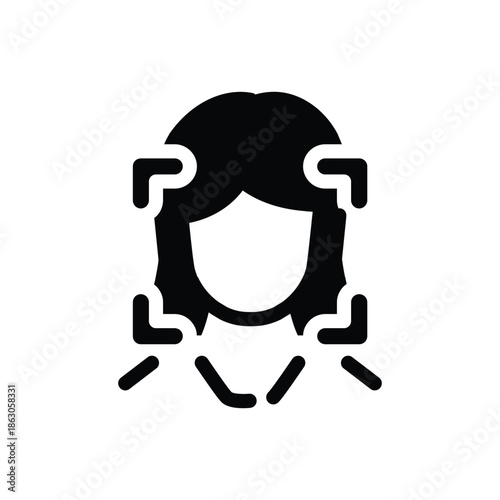 face detection solid icon vector design good for web or mobile app