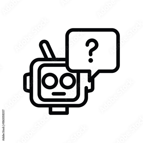 bot helper outline icon vector design good for web or mobile app