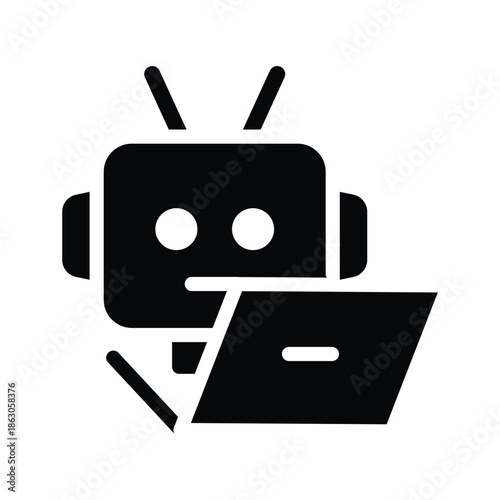 bot assistant solid icon vector design good for web or mobile app