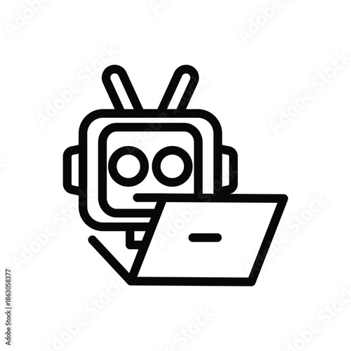 bot assistant outline icon vector design good for web or mobile app