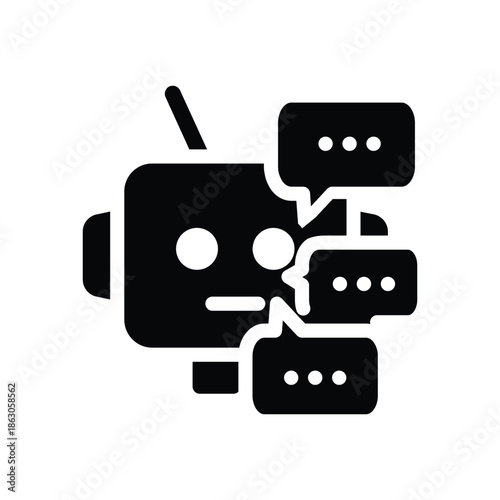ai chat bot solid icon vector design good for web or mobile app