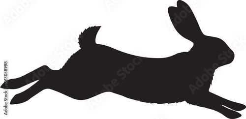 Leaping rabbit silhouette