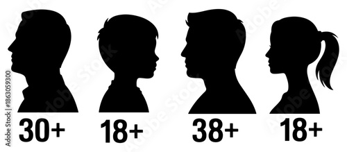 age group restriction plus icons set