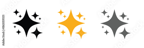 Sparkle Star  Icon Set.  Shine Symbol .High Quality and a Pristine Shining Surface. Isolated Vector Illustration. eps 10