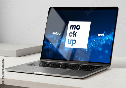 Modern and clean interior laptop mockup