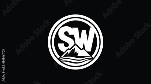 Vintage black and white art design featuring a vector illustration of a woman face as a retro web icon or business stamp symbol