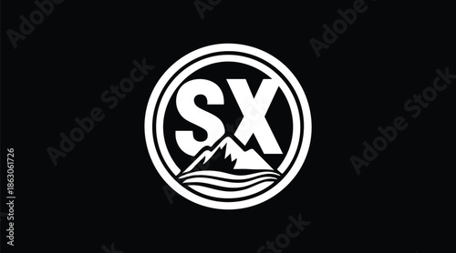 Vector illustration of a skull and crossbones icon as a circular web design symbol for a logo or button sign