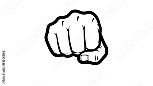 Clenched fist illustration on white background
