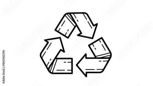 Recycling symbol representing sustainability and environment