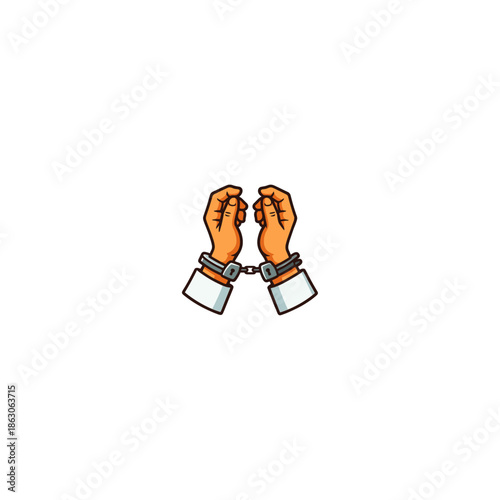 Hands in Handcuffs icon flat vector design