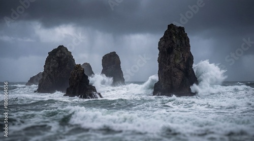 Ocean's Fury: Dramatic Wave...