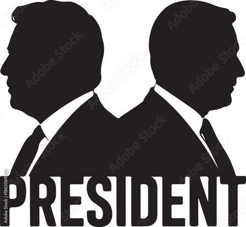 Dual President Silhouettes with Clean Typography