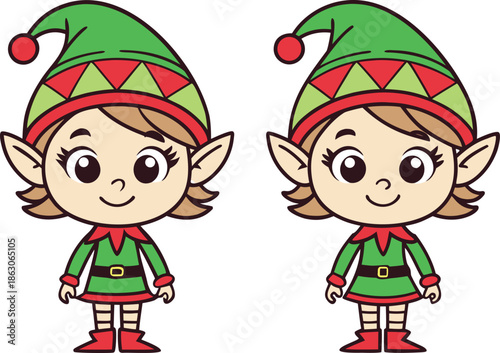 Christmas Elf Illustration. Festive Christmas Elf Character. Cute Christmas Elf Design. Holiday Christmas Elf Illustration. Funny Christmas Elf Character. Winter Holiday Christmas Elf