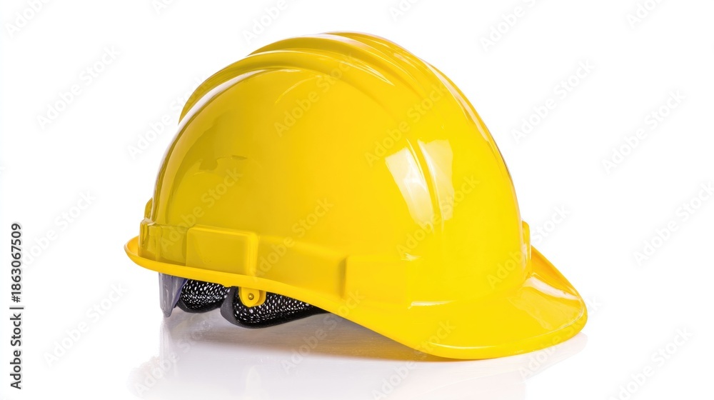 Fototapeta premium Yellow Hard Hat Isolated