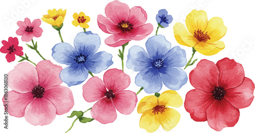 Vibrant flowers in full bloom, a colorful assortment of blossoms filling the scene with beauty