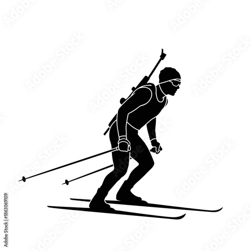 Person skiing on snow with skis.