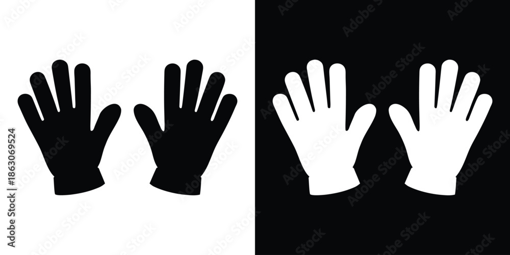 Obraz premium gloves silhouette vector, safety gloves vector icon
