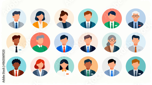 Diverse business professional avatars