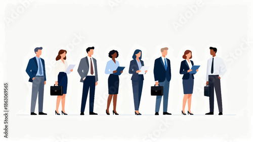 Business people in a line