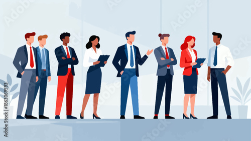 Business professionals in office attire