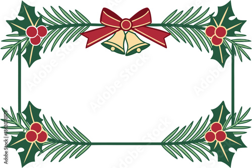 Classic Christmas Frame Artwork. Seasonal Christmas Frame Design. Elegant Christmas Frame Illustration. Christmas Frame with Holiday Theme. Creative Christmas Frame Artwork