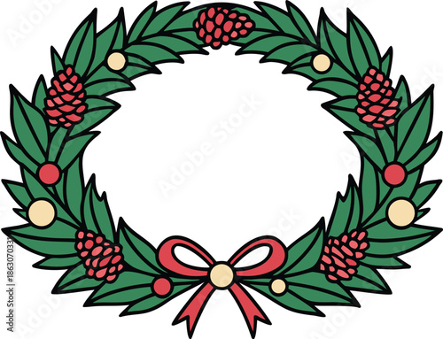 Classic Christmas Frame Artwork. Seasonal Christmas Frame Design. Elegant Christmas Frame Illustration. Christmas Frame with Holiday Theme. Creative Christmas Frame Artwork