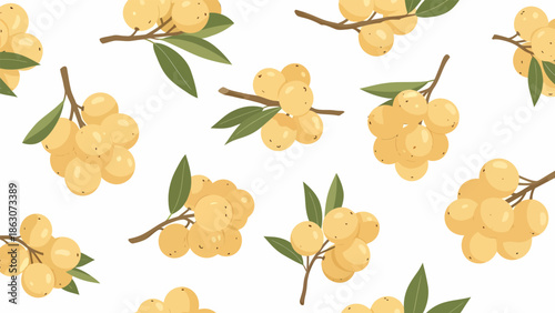 Yellow Flowers and Green Leaves Pattern.