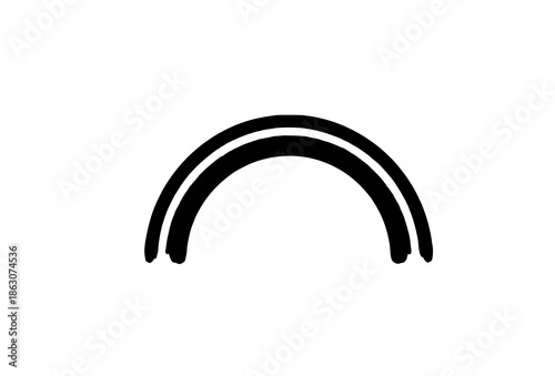 Realistic rainbow arc vector illustration with full color spectrum isolated on white background