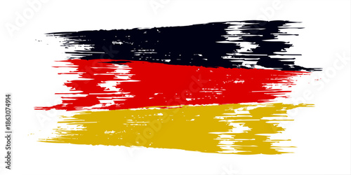 Happy german unity day of Germany with national flag on grunge texture