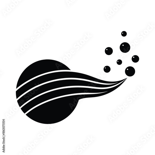  Ocean bubble trail silhouette vector, Underwater, Marine life and ocean themed design.