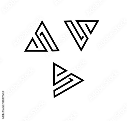 Real Estate Letter A ,V or S Logo with Triangle Mountain Shape