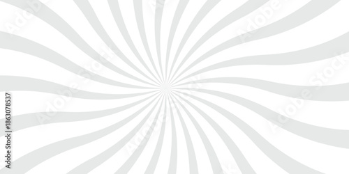 Abstract gray and white sunburst ray pattern vector illustration. Radial burst texture isolated on transparent background, suitable for posters, banners, flyers, retro designs, and graphic projects.