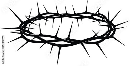 A crown of thorns on a white background symbolizing sacrifice and faith