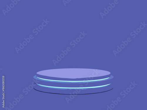 Simple blue display platform against a darker blue gradient background