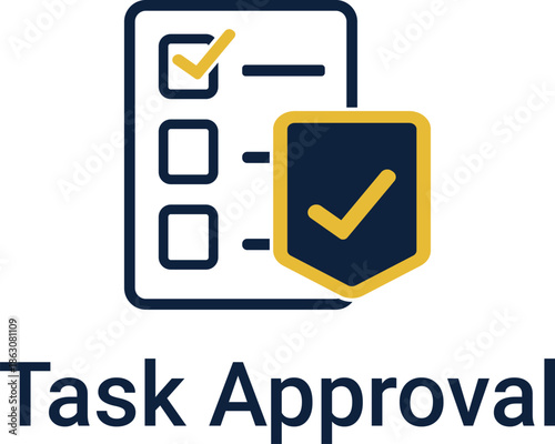 Task approval icon, Approval checklist icon