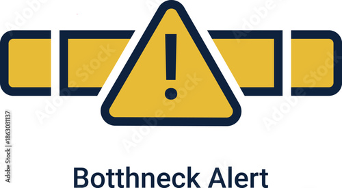 Bottleneck alert icon, Workflow warning icon