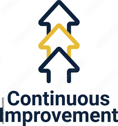 Continuous improvement icon, Process growth icon