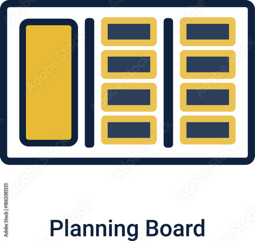 Planning board icon, Project planning icon