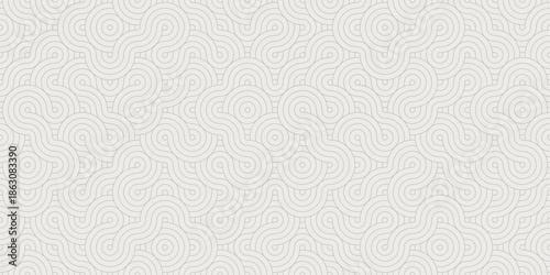 Seamless abstract wavy line swirl pattern with subtle circular dot details in light beige tones creating soft repeating background for surface design, wallpaper, stationery, textile