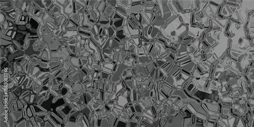Abstract grayscale mosaic pattern with irregular polygonal shapes and textured surface creating a complex organic cellular structure