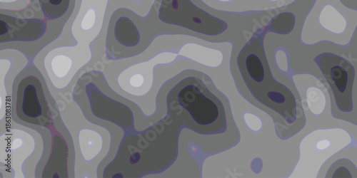 Abstract topographic contour map pattern with smooth organic shapes and subtle color gradients in shades of grey and purple, creating a visually engaging background texture for design projects and