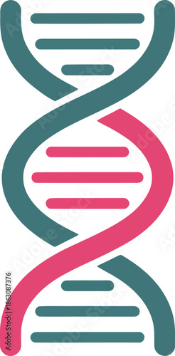 Dna helix logo symbol representing genetic science and biotechnology research illustration