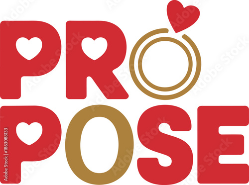 Propose word logo design featuring engagement ring symbol with heart on transparent background