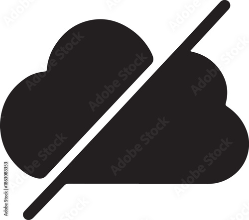 Cloud Off Icon – No Cloud or Offline Symbol