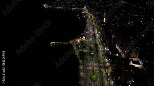 Imagens Aereas Reveillon Florianópolis - Ponte Hercilio Luz - Noite